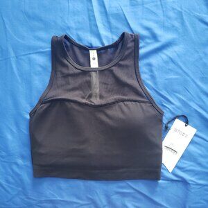 NWT Stori Alibi Sports Bra Size 6 Black Onyx Solid and Nylon Mesh Padded